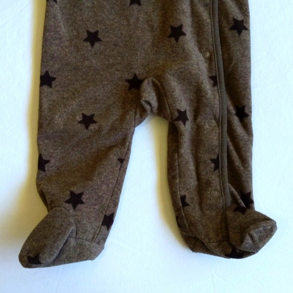 child of mine by carter's bear face fleece snap footie sleeper pajamas 6 months - Picture 3 of 6